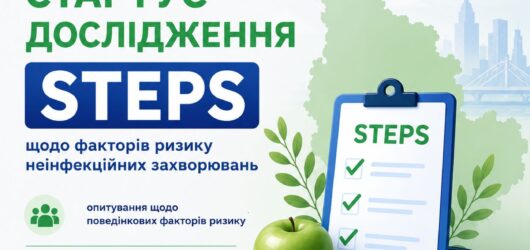 В Київській області з 15 по 19 червня 2026 року стартує національне дослідження STEPS щодо факторів ризику неінфекційних захворювань